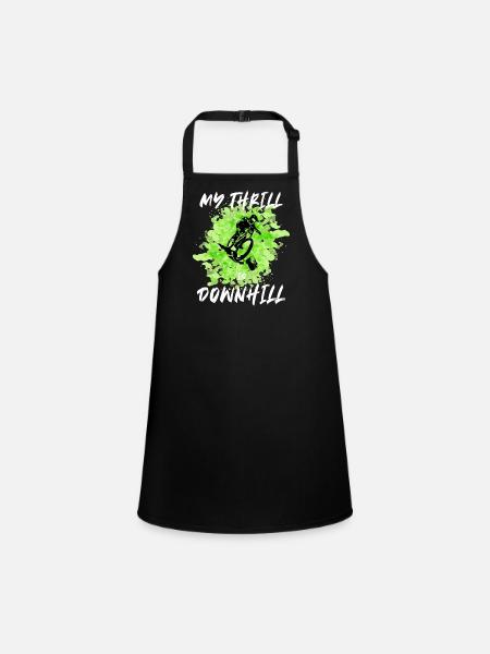 My Thrill is Downhill Mountainbike Geschenk - Schürze für Kinder - Schwarz - Vorne