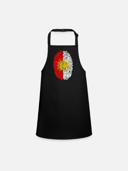 Ezdixan Finger Print Yezidi Ezidi Flag - Children's Apron - black - Front