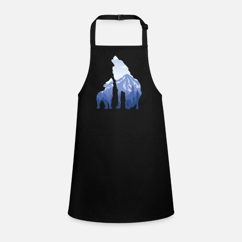 Wolf And Pup - Gift For Mountain Wolf Lovers Children's Apron