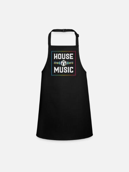 House music, House music Party, Rave, - Tablier Enfant - noir - Devant