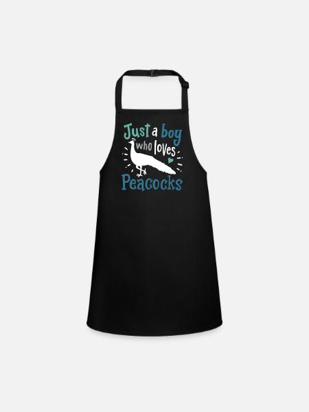 Peacocks birds peacock peacock lovers - Children's Apron - black - Front