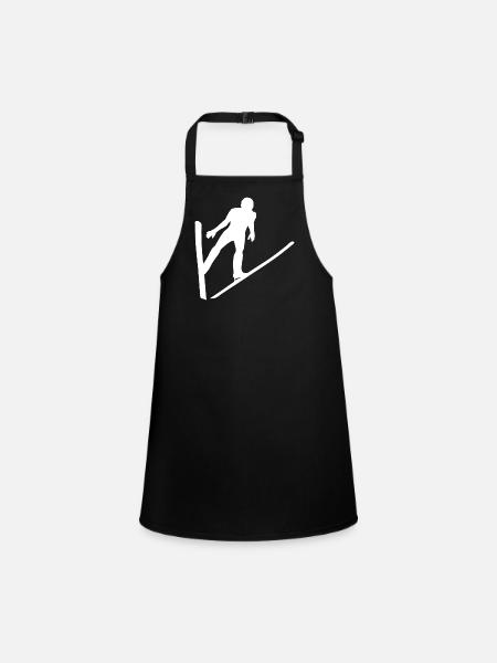 Ski jumping ski jumping ski jumpers - Children's Apron - black - Front