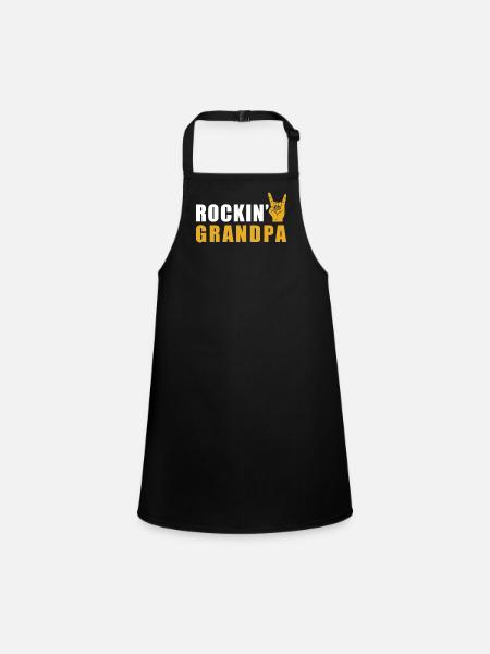 Rock Grandpa Rock n Roll - Children's Apron - black - Front