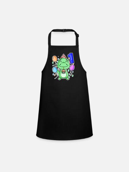 1st birthday - 1 year old - Children's Apron - black - Front