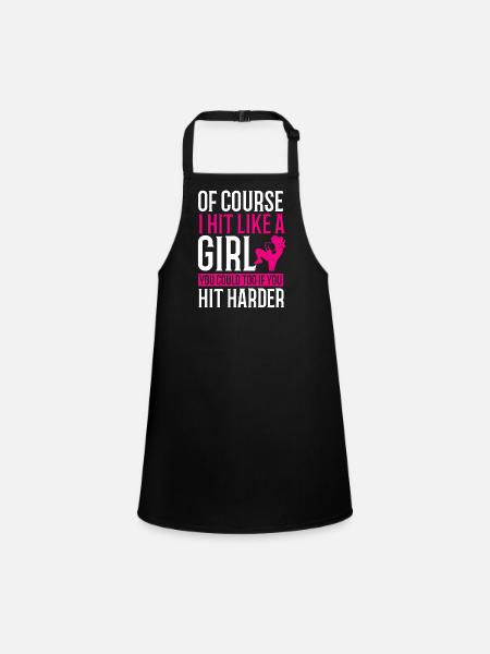 Kickboxing Boxing Kickboxing Thai Boxing - Children's Apron - black - Front