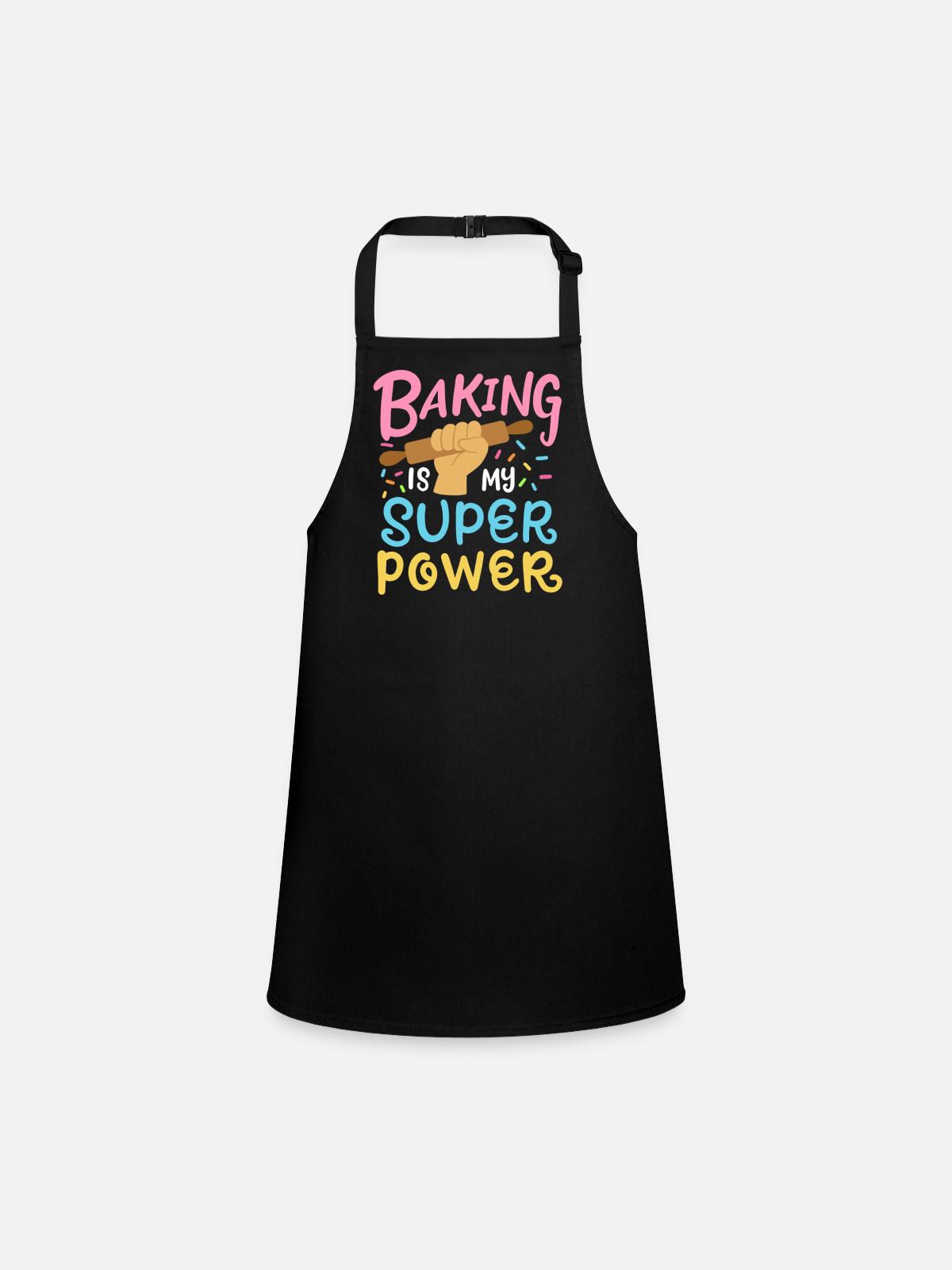 Baking Baker Rolling Pin - Children's Apron - black - Front