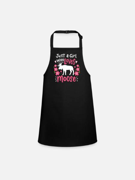 Moose Elen Moose Lover - Children's Apron - black - Front
