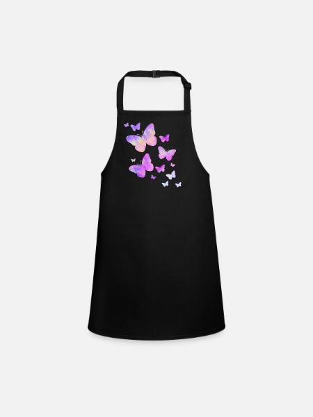 papillon papillon animal coloré couleur - Tablier Enfant - noir - Devant
