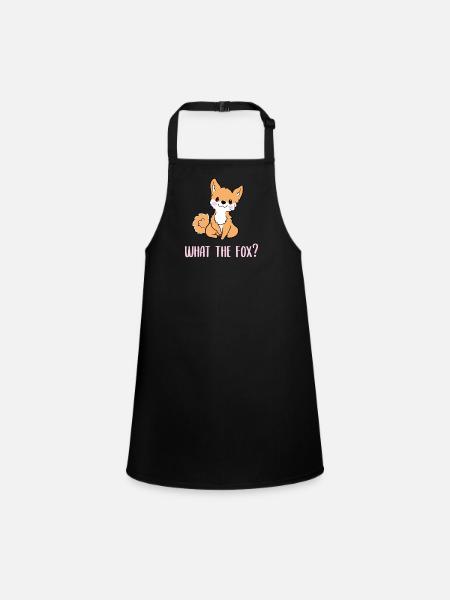 What the fox - Children's Apron - black - Front