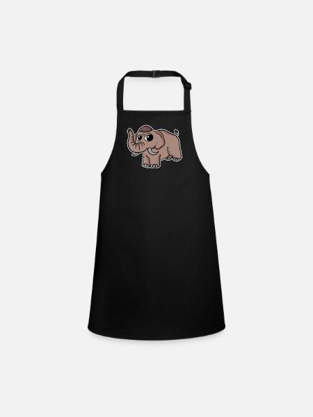Sweet mammoth - Children's Apron - black - Front