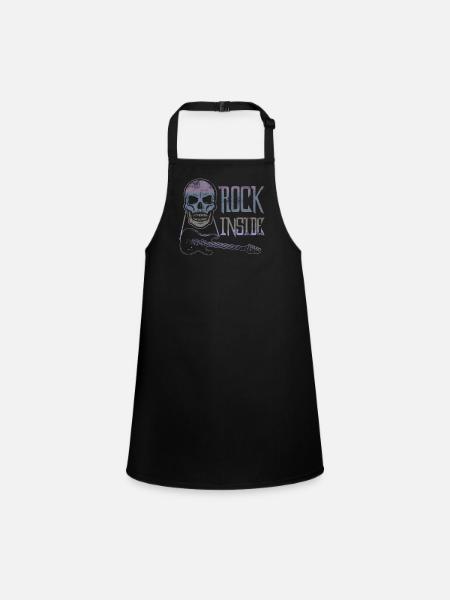 Rock & Roll Guitar Rock and Roll - Children's Apron - black - Front