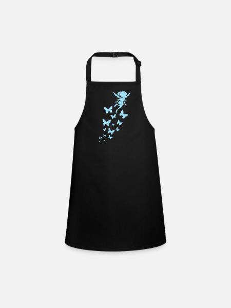 Fairy fairy flies with butterflies - Children's Apron - black - Front