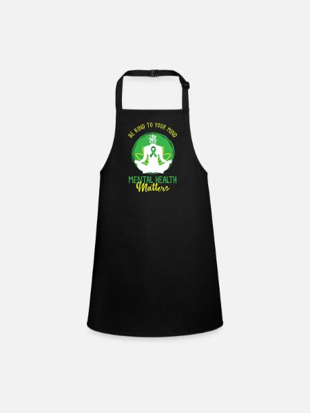 Santé mentale, santé mentale Vert - Tablier Enfant - noir - Devant