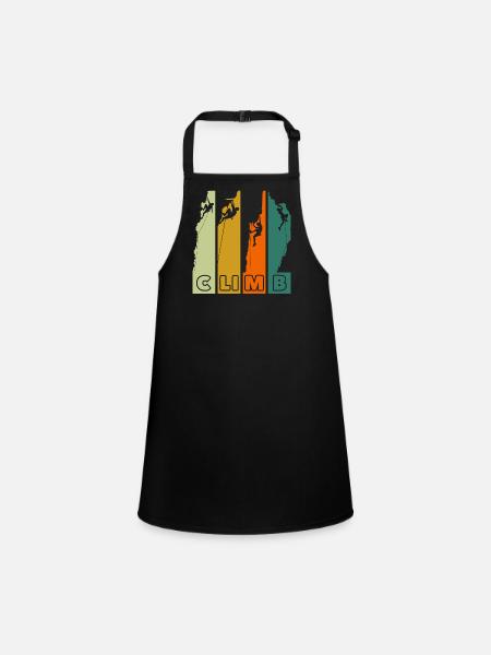 Climb Mountaineering Climbing Retro - Children's Apron - black - Front