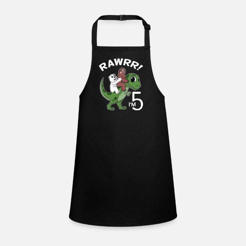 5 Dino Dinosaurs 5th Birthday Children's Apron
