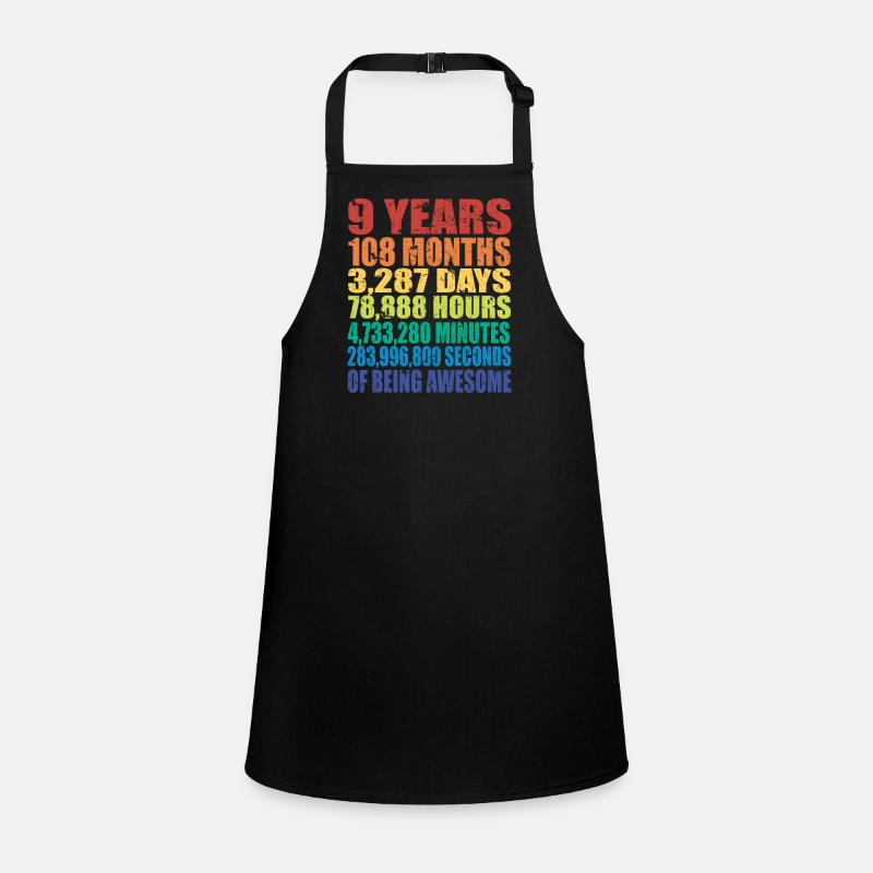 Funny 9th Birthday Gift, Age 9 Years Old Children's Apron