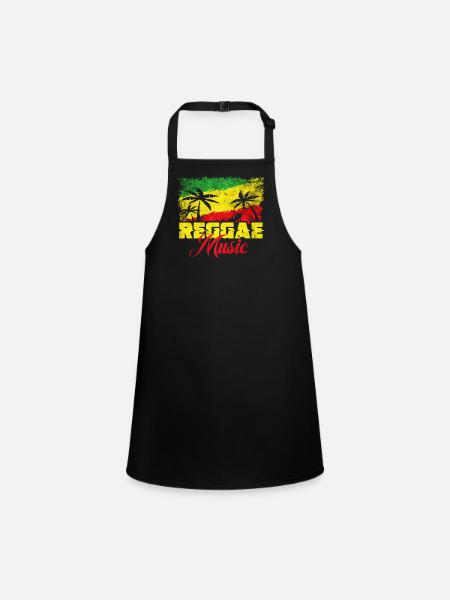 Reggae Music - Children's Apron - black - Front