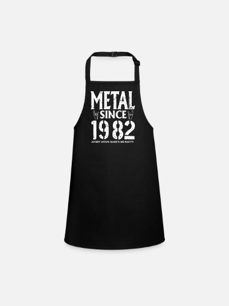 Metal Geschenk Geburstag Millésime 1982 - Tablier Enfant - noir - Devant
