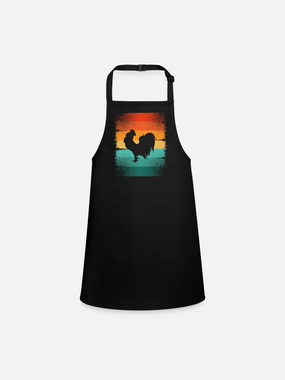 Rooster - Children's Apron - black - Front