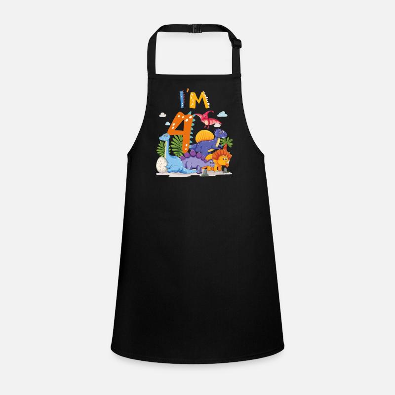 4. Birthday I Am 4 Dinosaur T-Rex Dino Children's Apron