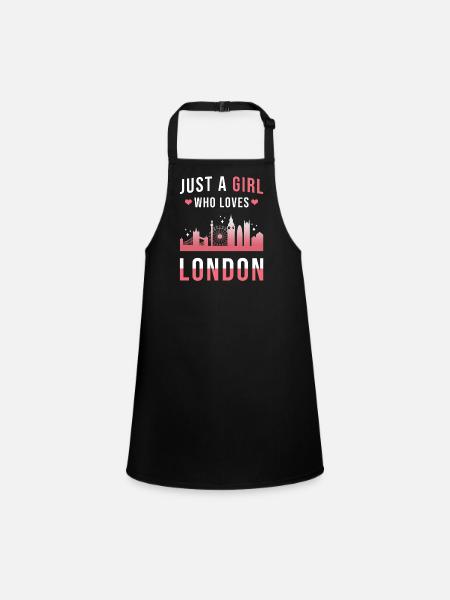 London - Schürze für Kinder - Schwarz - Vorne