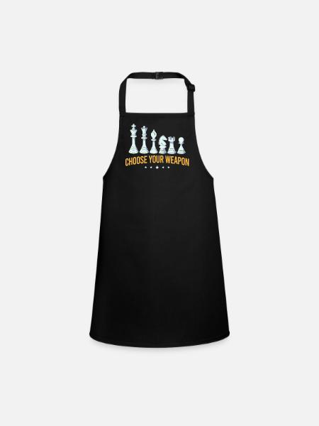 Chess, chess player, chess lover - Children's Apron - black - Front