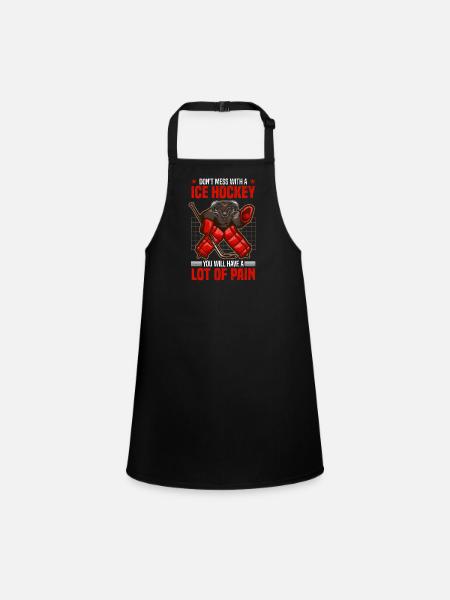 Eishockey Player Ice Hockey Goalie - Children's Apron - black - Front