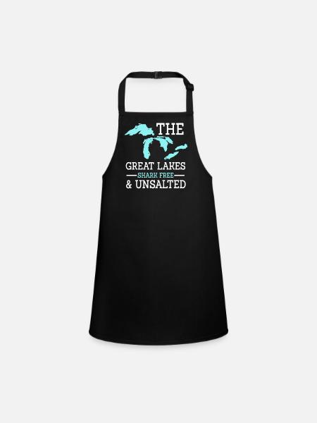 The Great Lakes, Us Lake - Children's Apron - black - Front