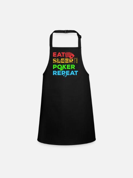 Poker Eat Sleep Poker Répéter casino - Tablier Enfant - noir - Devant