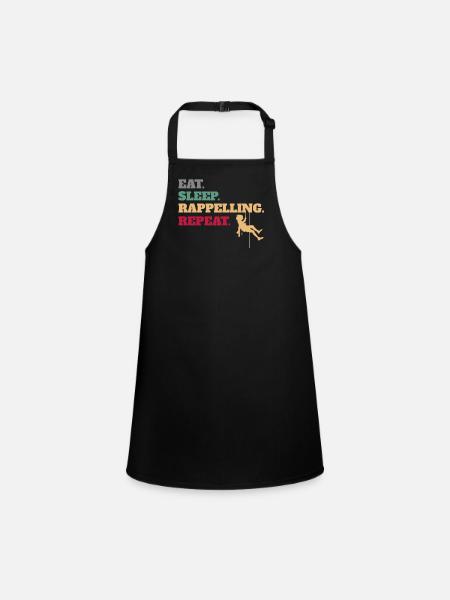 Eat Sleep Rappelling Repeat - Children's Apron - black - Front