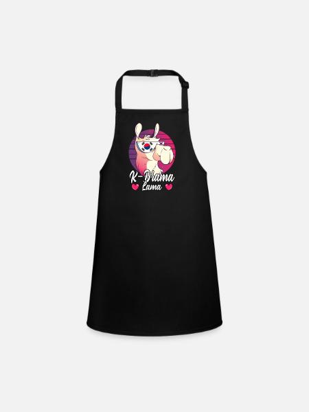 K-Drama Korean Drama Movies Series Lama - Children's Apron - black - Front
