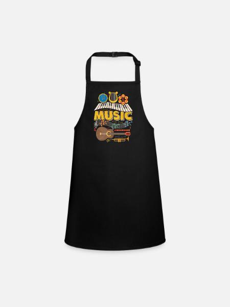 Cadeau instruments de musique de musique - Tablier Enfant - noir - Devant