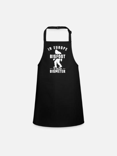 Bigfoot Sasquatch Yeti - Children's Apron - black - Front