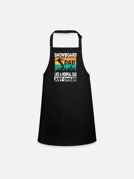 Snowboard Papa Comme Un Papa Normal Juste Plus Frais Ski Sn - Tablier Enfant - noir - Devant