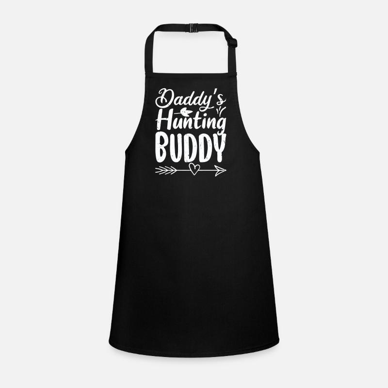 Daddy's Hunting Buddy Vitnage Distressed GIft - Children's Apron - black