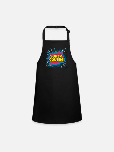 Super Cousin super héro supercousin - Tablier Enfant - noir - Devant