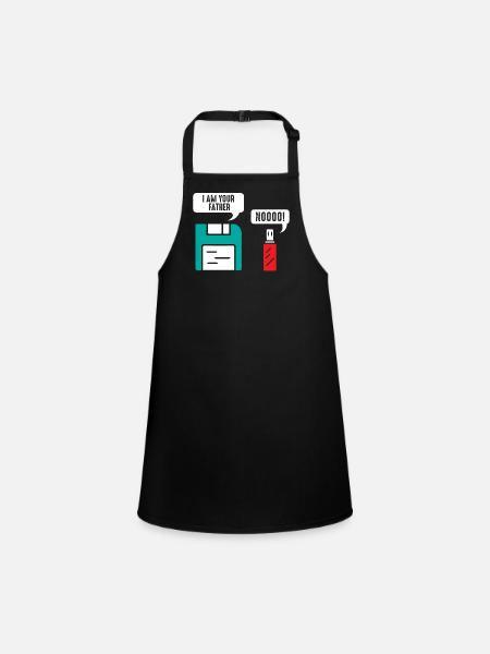 Informatiker Nerd Geek - Schürze für Kinder - Schwarz - Vorne