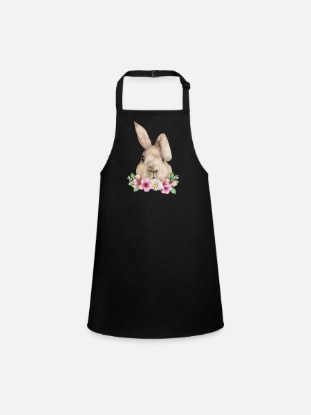 Lapin Lapin Floppy Oreille Lapin de Pâques Lapin Maman - Tablier Enfant - noir - Devant