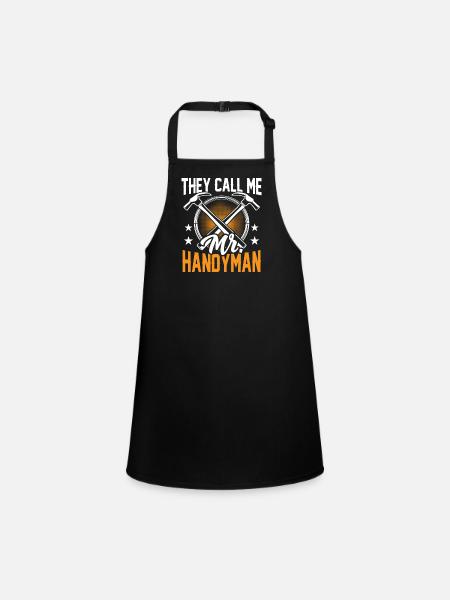 They call me Mr. DIY DIY craft - Children's Apron - black - Front