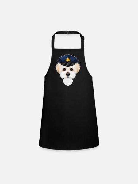Police Maltese Canine Handler I Police Dog I - Children's Apron - black - Front