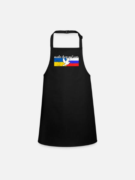 Ukraine Russland Konflikt Friedenstaube - Schürze für Kinder - Schwarz - Vorne