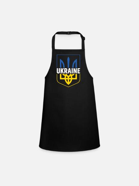 Ukraine - Tablier Enfant - noir - Devant
