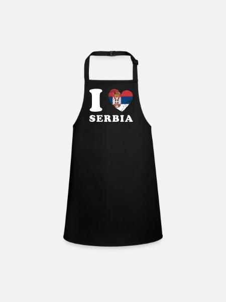 Ich liebe Serbien - Schürze für Kinder - Schwarz - Vorne