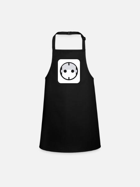 Socket Icon Power Electrician - Children's Apron - black - Front