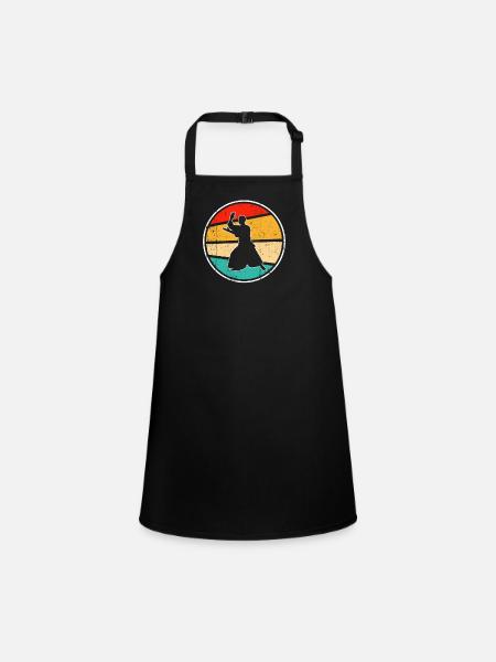 Aikido Retro Logo - Schürze für Kinder - Schwarz - Vorne