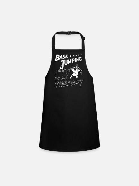 Base Jumping is My Therapy - Children's Apron - black - Front