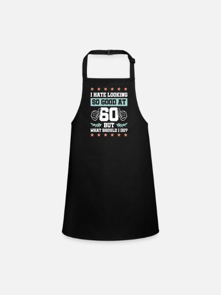 60 years old birthday - Children's Apron - black - Front