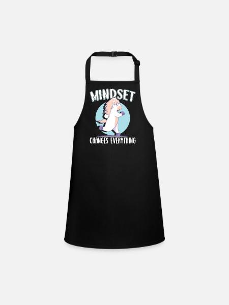 Cardio Gym Pony Motivation Mindset, Marathon - Children's Apron - black - Front