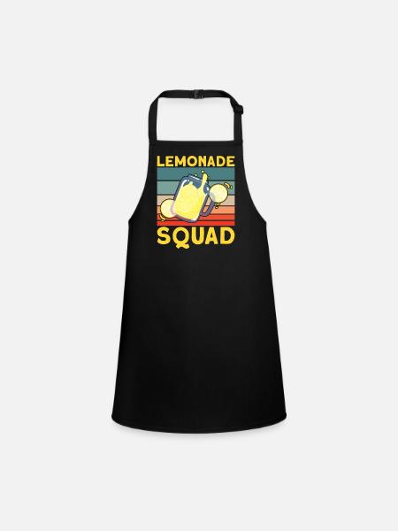 Lemonade Squad – Retro Krug Design - Schürze für Kinder - Schwarz - Vorne