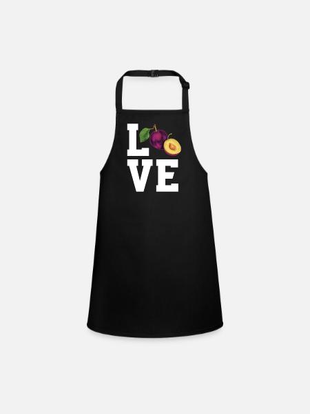 Dear plums - Children's Apron - black - Front